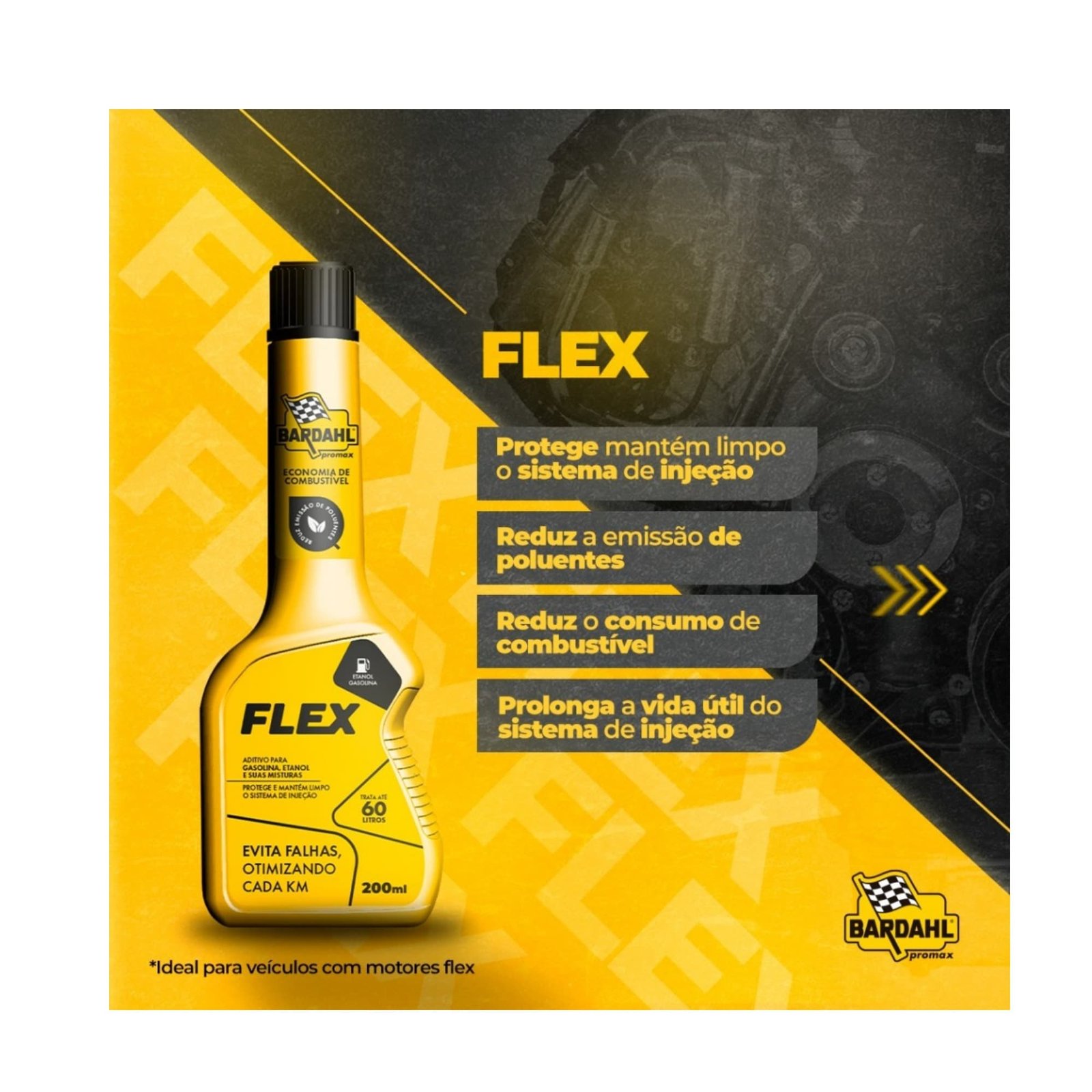 ADITIVO COMBUSTÍVEL FLEX 200ML - MELHORE O DESEMPENHO DO SEU MOTOR FLEX
