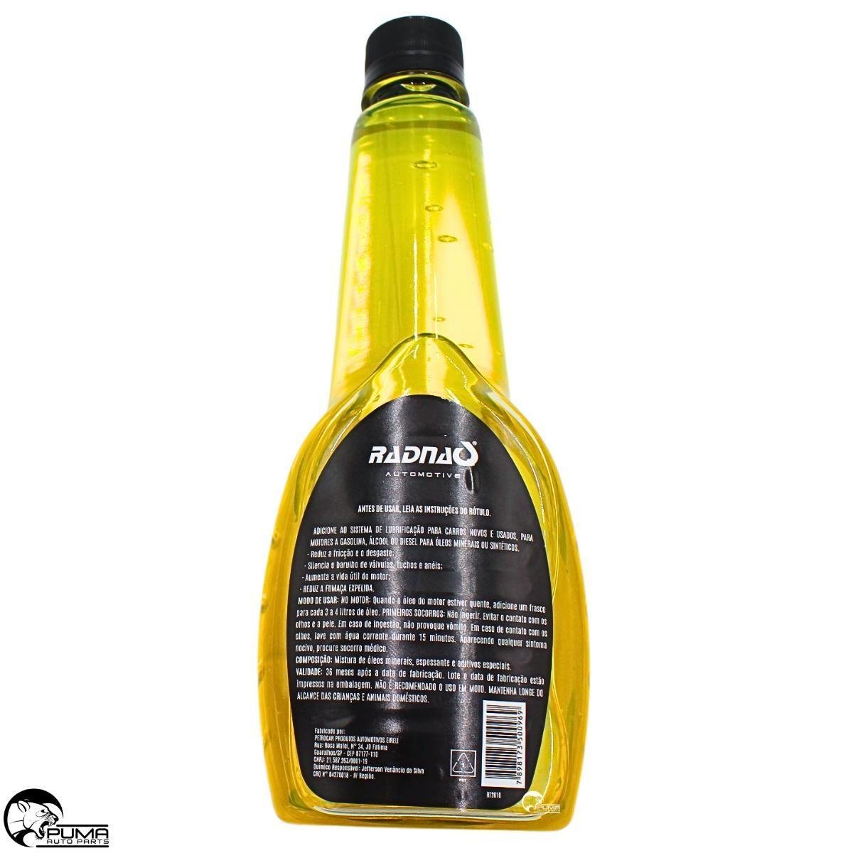 ADITIVO ÓLEO MOTOR RADNAQ 500ML MULTICARCAS ANTI FUMAÇA NO SMOKE