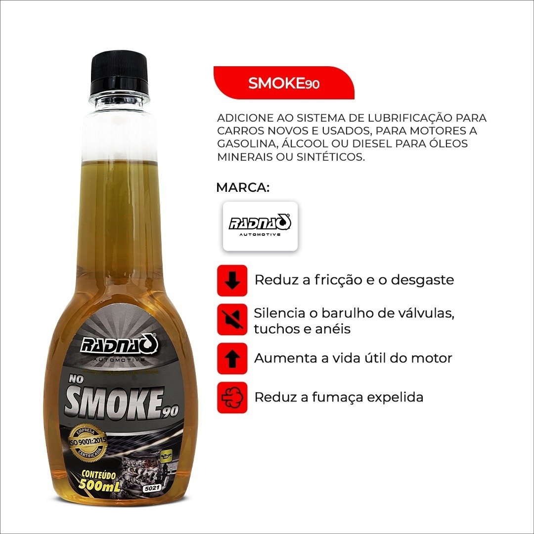 ADITIVO ÓLEO MOTOR RADNAQ 500ML MULTICARCAS ANTI FUMAÇA NO SMOKE
