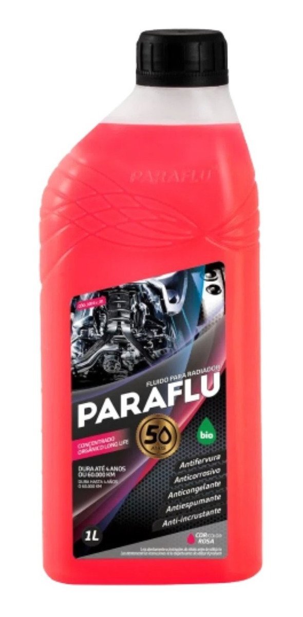 ADITIVO RADIADOR ROSA PARAFLU PRONTO PARA USO 1 LITRO - PROTEÇÃO MÁXIMA PARA SEU MOTOR