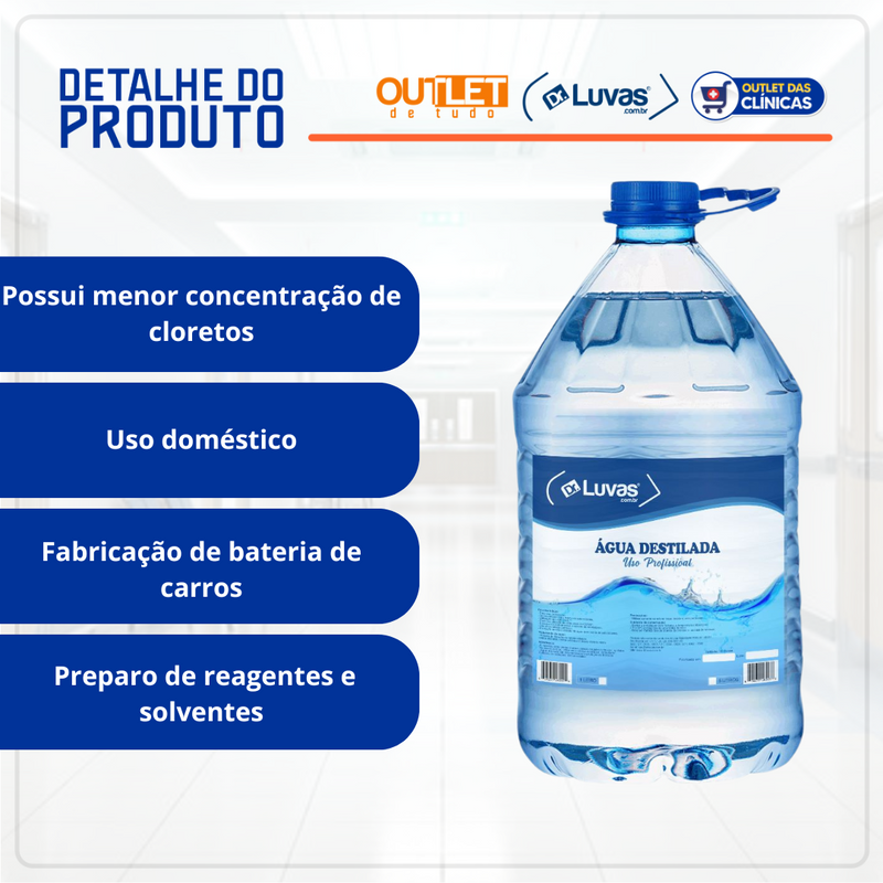 Água Destilada 5 Litros para Baterias e Radiadores - Multimarcas