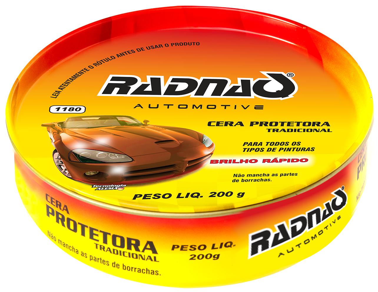 CERA POLIMENTO AUTOMOTIVA RADNAQ 200G - PROTETORA E BRILHANTE