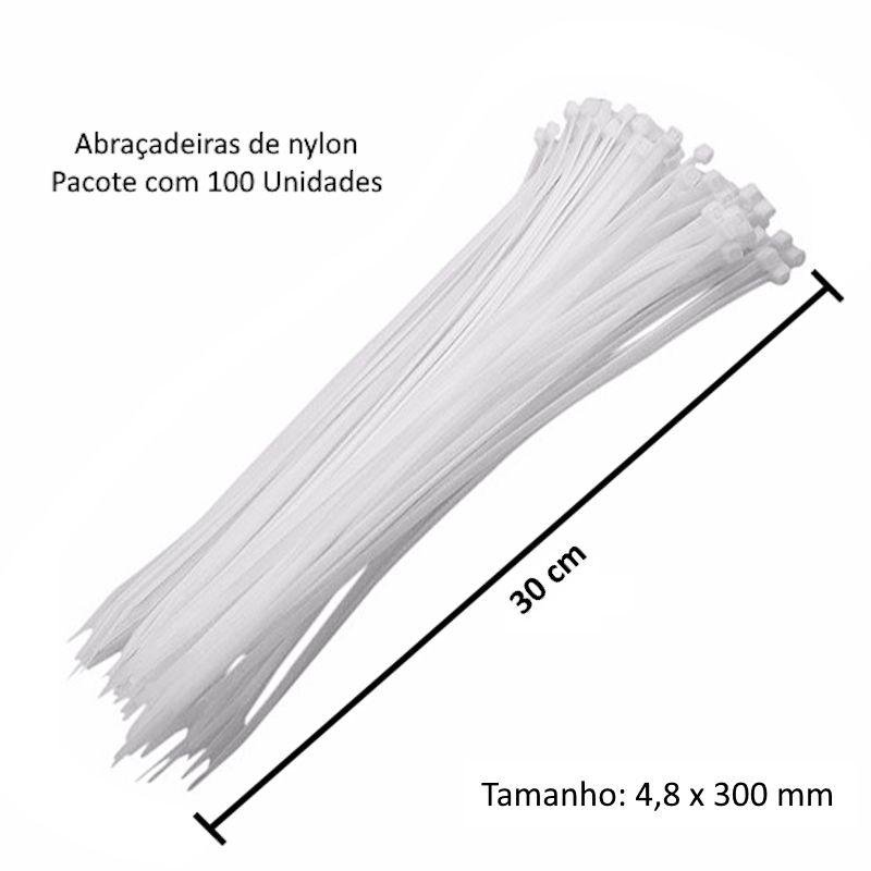 CINTA PLÁSTICA NYLON 30 CM - 4,8 MM - PARA DIVERSAS APLICAÇÕES
