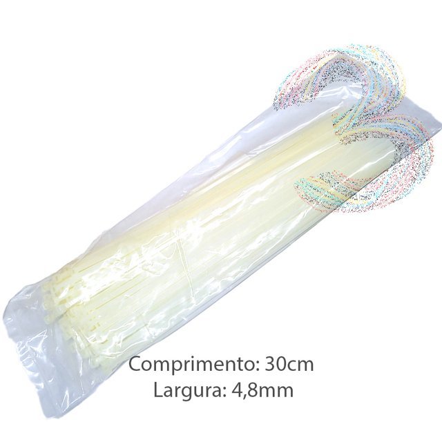 CINTA PLÁSTICA NYLON 30 CM - 4,8 MM - PARA DIVERSAS APLICAÇÕES