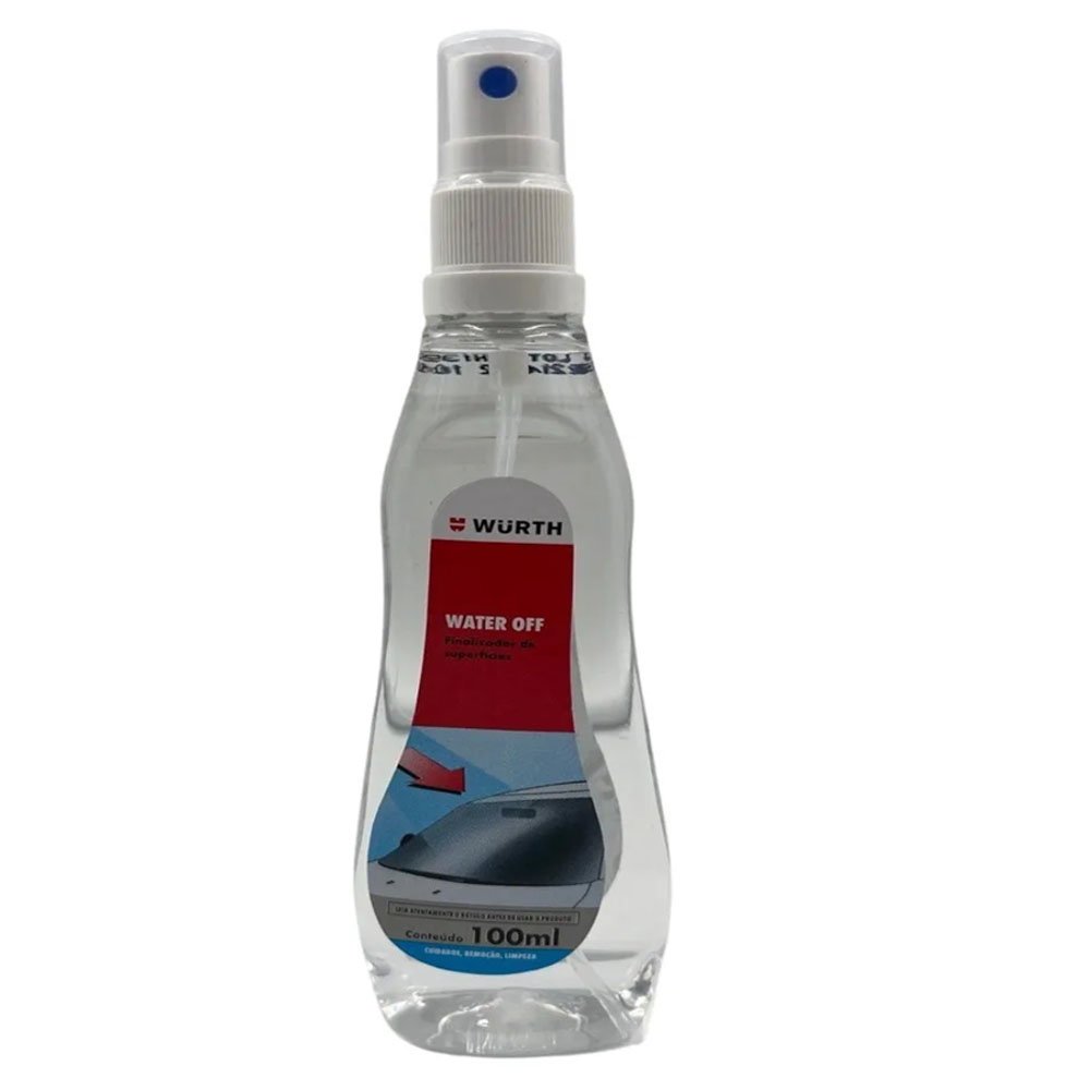 CRISTALIZADOR DE VIDROS WURTH WATER OFF 100ML - REPELENTE DE ÁGUA PARA VIDROS AUTOMOTIVOS