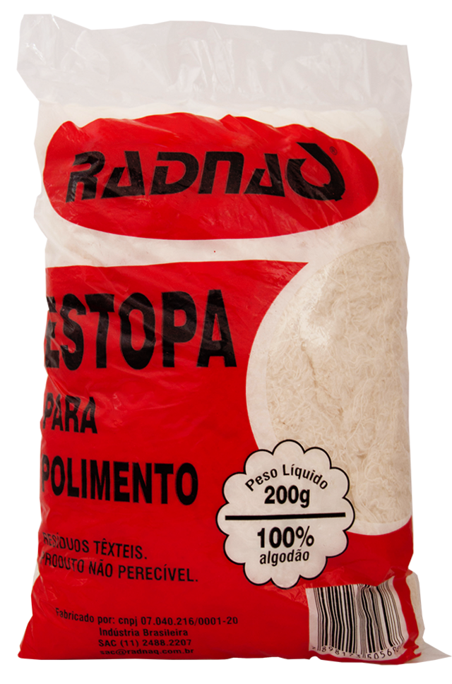 ESTOPA PARA POLIMENTO BRANCA 200G - IDEAL PARA LIMPEZA E POLIMENTO