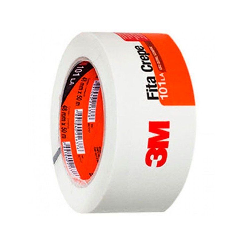 FITA CREPE 3M 101LA 48MM X 50M - Fita Crepe Multiuso para Pintura