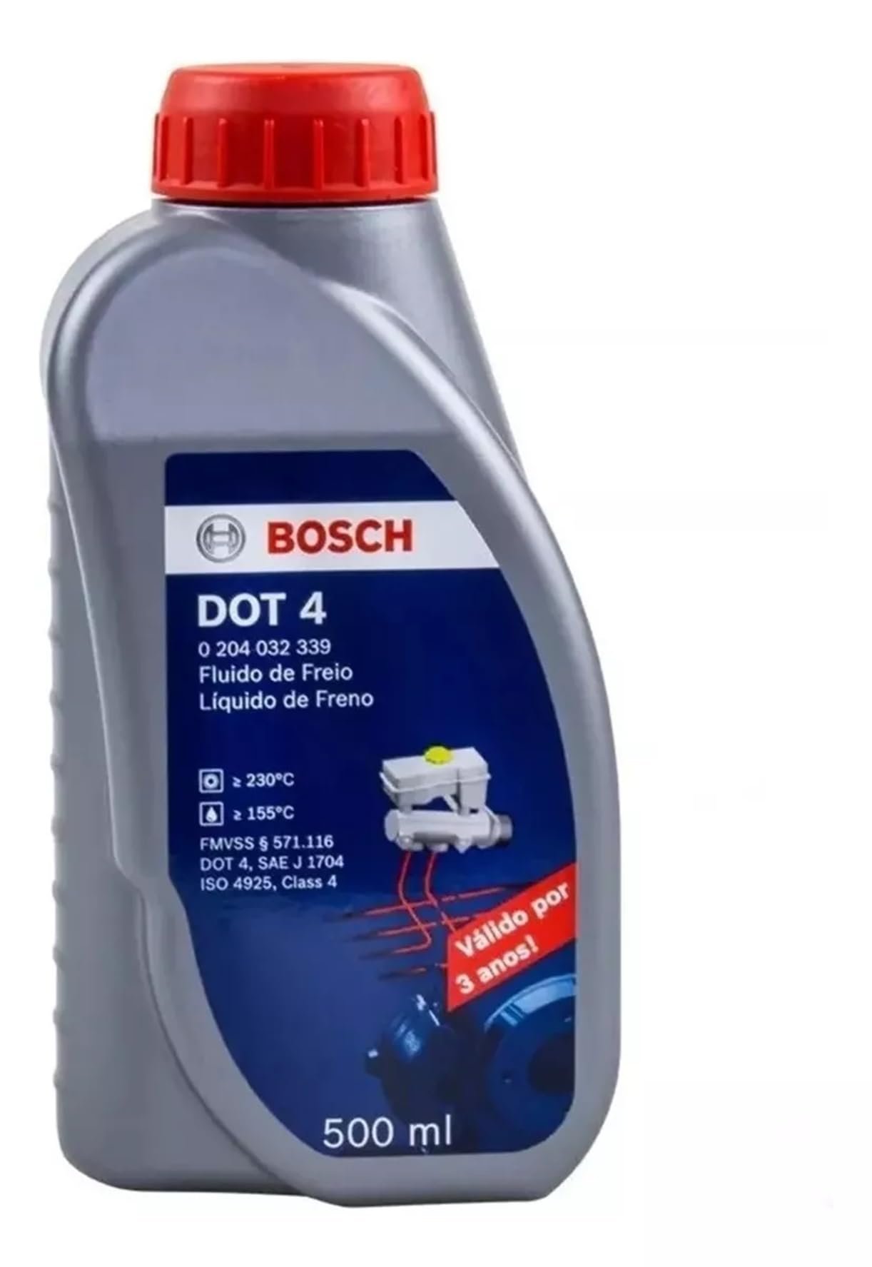 FLUIDO DE FREIO DOT 4 500ML - MULTIMARCAS (RCLF00054, BOSCH, RADNAQ)