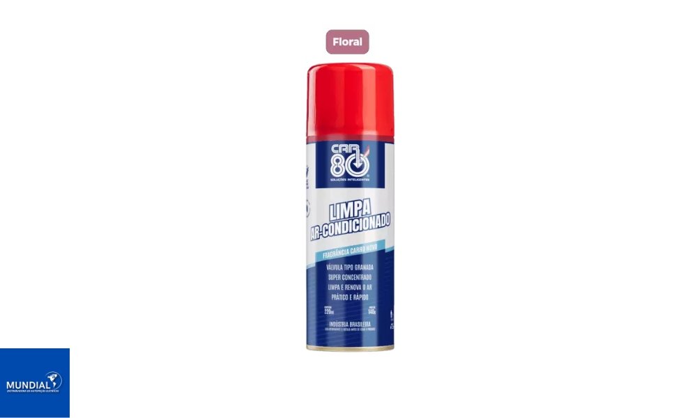LIMPA AR CONDICIONADO 220ML - MULTIMARCAS CAR80 SPRAY COM FRAGRÂNCIA DE CARRO NOVO