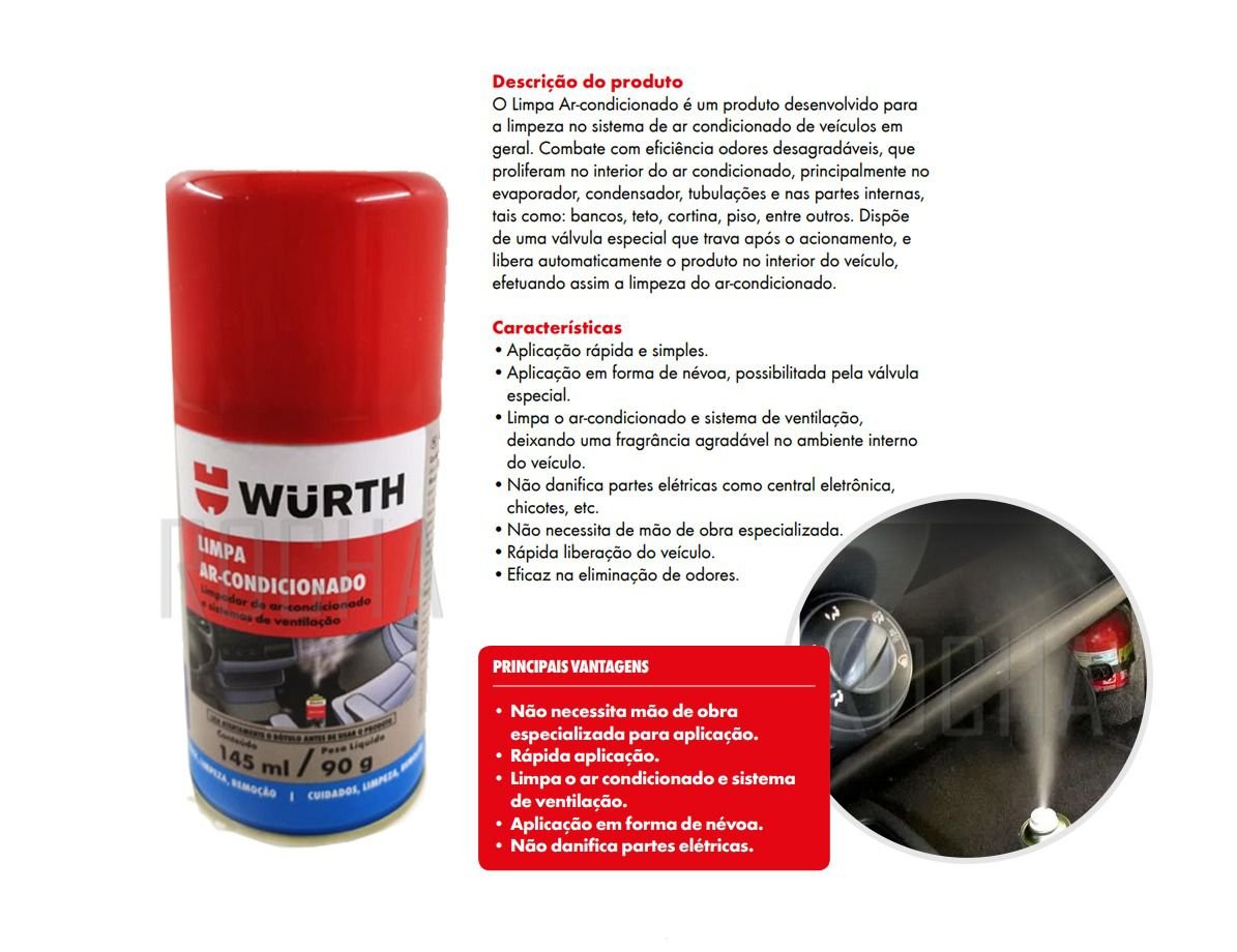 LIMPA AR CONDICIONADO FLORAL 145ML - MULTIMARCAS - WURTH