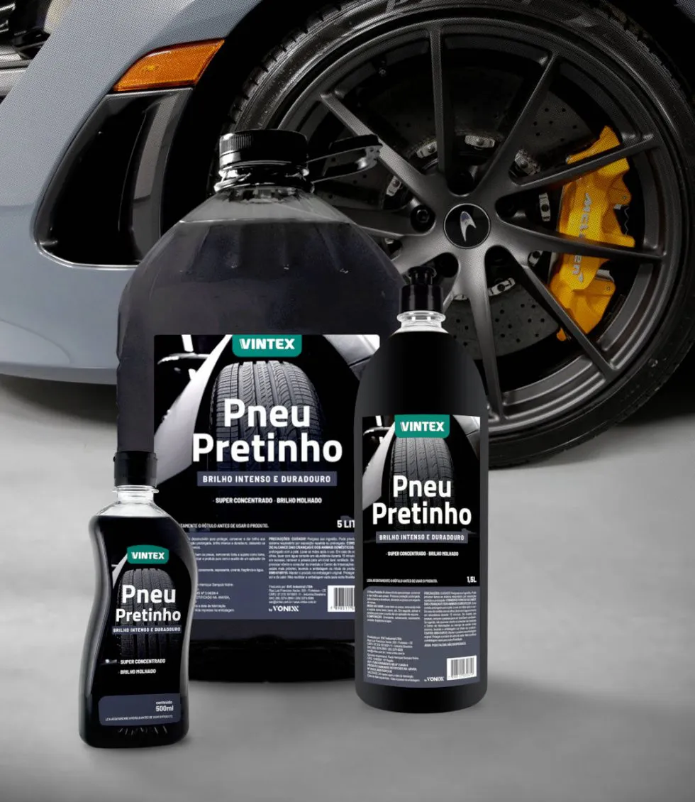 PNEU PRETINHO VINEX 500ML - BRILHANTE PARA PNEUS