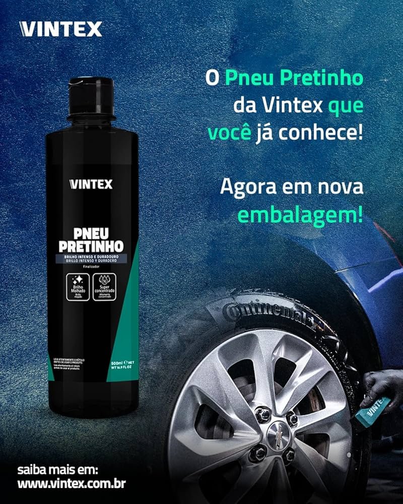 PNEU PRETINHO VINEX 500ML - BRILHANTE PARA PNEUS