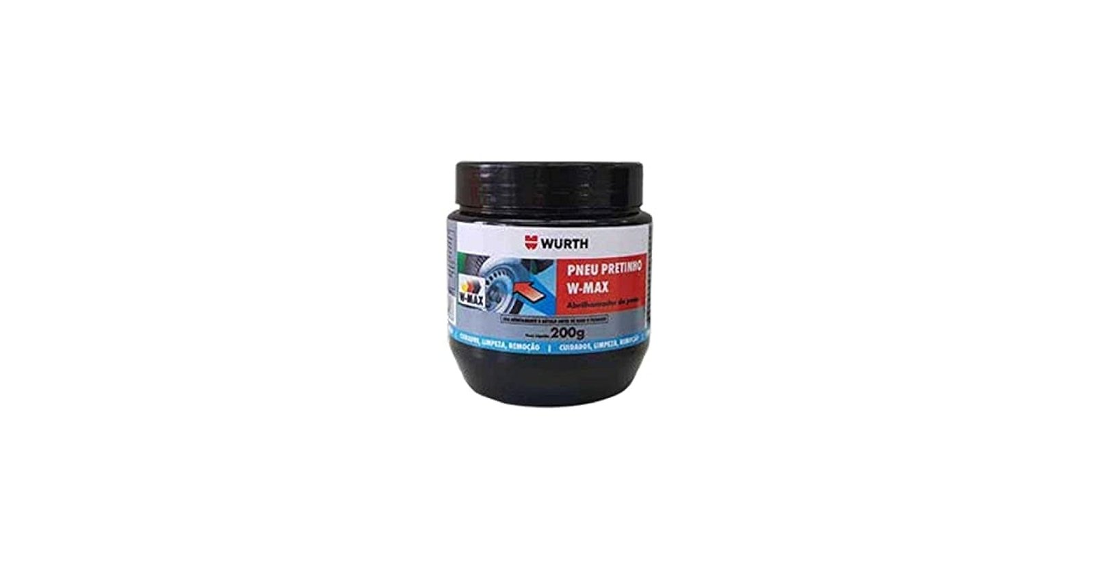 PNEU PRETINHO W-MAX 200G - BRILHO E PROTEÇÃO PARA PNEUS MULTIMARCAS