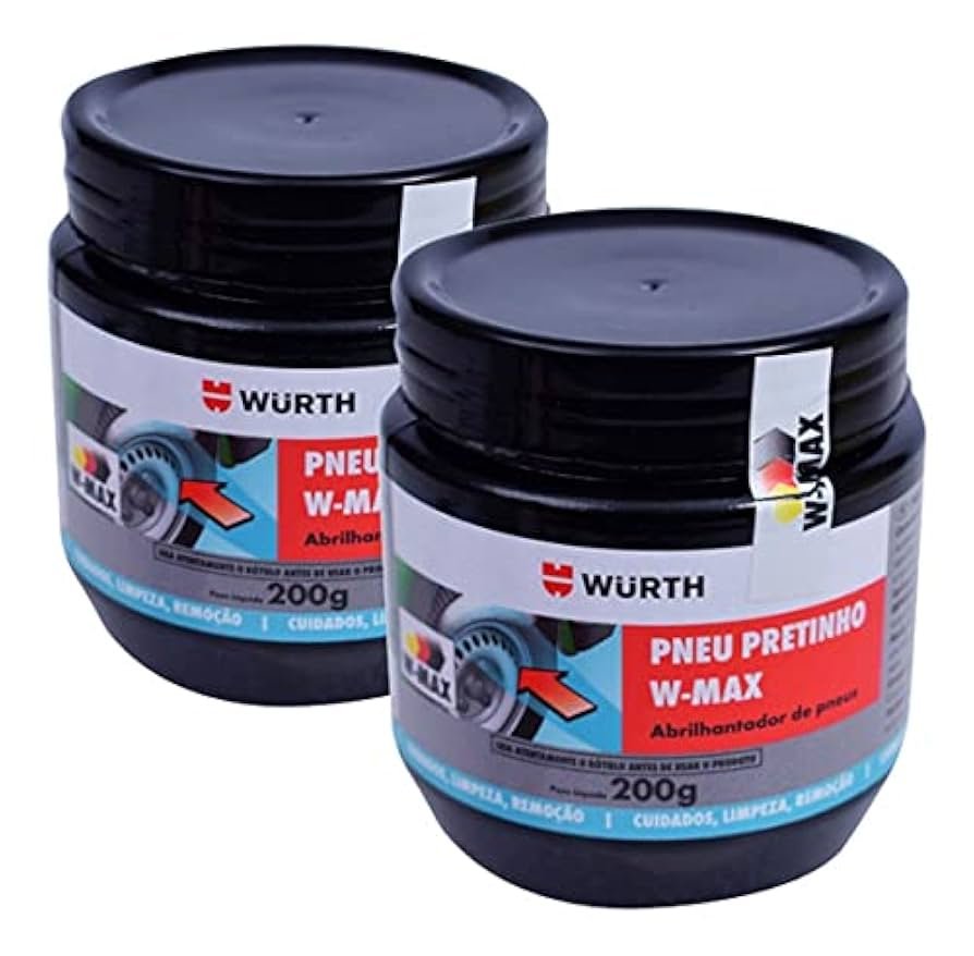 PNEU PRETINHO W-MAX 200G - BRILHO E PROTEÇÃO PARA PNEUS MULTIMARCAS