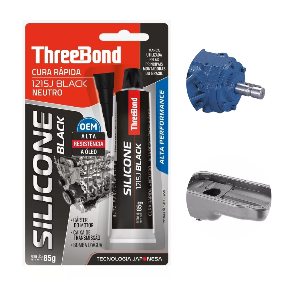 SILICONE PRETO ALTA TEMPERATURA THREE BOND 85g - MULTIMARCAS