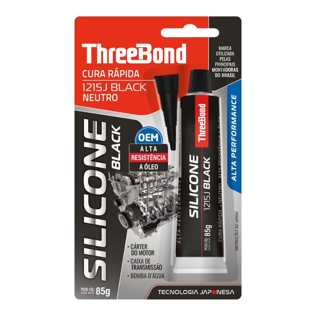 SILICONE PRETO ALTA TEMPERATURA THREE BOND 85g - MULTIMARCAS